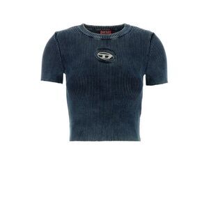 Diesel Women Denim Blue Cotton M-Anchor T-Shirt